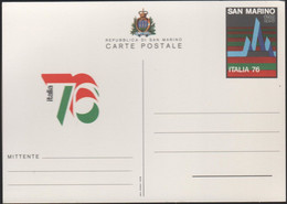 SAN MARINO - 1976 - CP40 - 120 Esposizione Mondiale Di Filatelia Italia '76 - Cartolina Postale - Intero Postale - NUOVO - Entiers Postaux