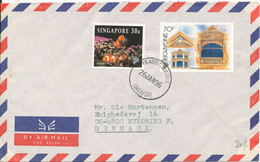 Singapore Air Mail Cover Sent To Denmark 26-1-1996 Topic Stamps - Singapur (1959-...)