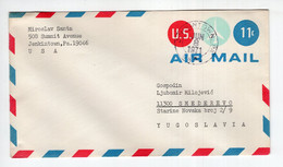 1971. UNITED STATES,JENKINTOWN TO YUGOSLAVIA,11 C. AIRMAIL COVER,USED - 3a. 1961-… Used