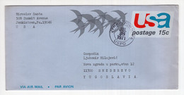 1971. UNITED STATES,JENKINTOWN TO YUGOSLAVIA,15 C. AIRMAIL COVER,AEROGRAM,USED - 3a. 1961-… Used