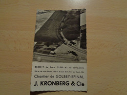 88 - Vosges - Chantier Golbey - Epinal - Ets J.Kronberg & Cie - Terrassement - Carte Publicitaire - - Golbey