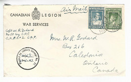 57233) Air Mail Canadian Legion War Services Military Censor Postmark CAPO #2 1943 - Airmail