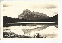 57247)  Canada Banff Mount Rundle Real Photo Post Card RPPC Postmark Cancel 1942 - Banff