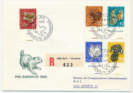 SUISSE - Env. FDC Recommandée - Série Pro Juventute 1965 - BERN 1/12/1965 - FDC