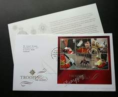 Britain Queen Elizabeth Trooping Of The Colors 2005 (miniature FDC) *addressed - Storia Postale