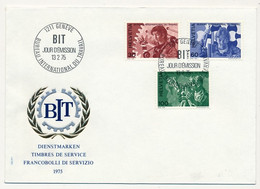 SUISSE - Enveloppe FDC - Bureau International Du Travail - GENEVE - 13/2/1975 - Dienstmarken