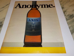 ANCIENNE  PUBLICITE ANIS ANONYME  1984 - Alcools