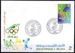 ALGERIE ALGERIA 2016 - Official FDC Officielle Olympic Games Rio 2016 Olympics Football Soccer Fußball Fútbol Calcio JO - Summer 2016: Rio De Janeiro