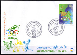 ALGERIE ALGERIA 2016 - Official FDC Officielle Olympic Games Rio 2016 Olympics Football Soccer Fußball Fútbol Calcio JO - Sommer 2016: Rio De Janeiro