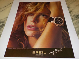 PUBLICITE CHARLIZE THERON  ET  MONTRE BREIL  2007 - Altri & Non Classificati