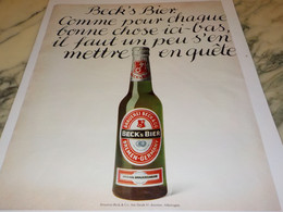 ANCIENNE  PUBLICITE BIERE BECK S BIER 1975 - Alcools
