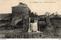 FRUGES   Moulin Sur La Traxène.   Franchise Militaire.  2 Scans - Fruges