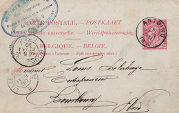 Belgique - Carte Postale De 1890, Entier Postal - Tampon Société Des Carrières Du Coucou à Antoing (Hainaut) - Antoing