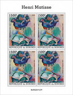 Burundi 2022, Art, Matisse, 4val In BF - Nuevos