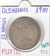 CR1350 MONEDA ALEMANIA 10 MARCOS 1989 PLATA MBC - Altri & Non Classificati