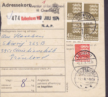 Denmark Bulletin D'Expedition Paketkarte KØBENHAVN 1974 CHRISTIANSHÅB Greenland 'Afventer Skibslejlighed Til Grønland' - Lettres & Documents