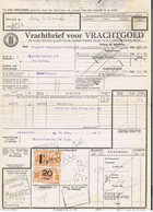 NS Spoorweg Vrachtbrief - Rhenen 1937 1,5 Gld Geel + 20 Cent Geel - Schienenverkehr