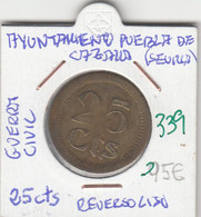 CRM0339 MONEDA PUEBLA DE CAZALLA SEVILLA GUERRA CIVIL  25 CTS MBC+ - Otros & Sin Clasificación