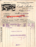 03-MONTLUCON- FACTURE EMILE SOULIER FILS- USINE MANUFACTURE CHAUSSURES-18 RUE LOMBARDIE 1939- A ROBIN ANDELOT 52 - Textile & Vestimentaire