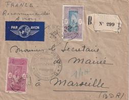 Dahomey Censure Cachet Contrôle Postal AOF Commission G Lettre Recommandée COTONOU 22/1/1941 Pour Marseille - Covers & Documents