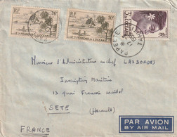 Océanie Lettre PAPEETE 17/3/1955 Pour Sète Hérault - Cartas & Documentos