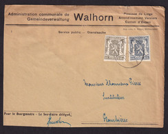 043/38 - CANTONS DE L'EST - Devant D' Enveloppe TP Petit Sceau ASTENET 1947 - Entete Commune De WALHORN - 1935-1949 Klein Staatswapen