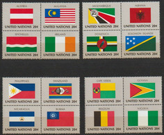 UNO New York 1982 MiNr.397 - 412 ** Postfrisch 4 Herzstücke  Flaggen Der UNO- Mitgliedsstaaten ( D6968)günstiger Versand - Ungebraucht