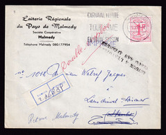 045/38 - CANTONS DE L'EST - Enveloppe TP Lion Héraldique MALMEDY 1968 Vers AISEMONT, STAVELOT Et TROIS-PONTS - 1951-1975 Heraldischer Löwe (Lion Héraldique)