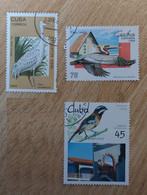 CUBA - 3 Timbres Oblitérés 1993-95 Thème Nature - Collections, Lots & Séries