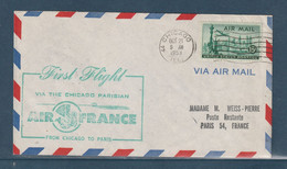 ⭐ USA - Premier Vol Via Chicago Parisian - Air France - Chicago Paris - 1953 ⭐ - Briefe U. Dokumente