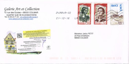 FR-L342 - FRANCE N° 1921 Alsace + 1303-1305 Sur Lettre Commerciale Avec étiquette Retour De La Poste 2016 - Storia Postale