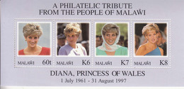 1998 Malawi Princess Diana Souvenir Sheet MNH - Malawi (1964-...)