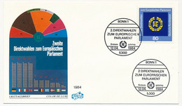 ALLEMAGNE - Env. FDC - 80pf Elections Parlement Européen - Premier Jour BONN 12/4/1984 - Autres & Non Classés