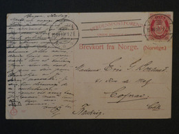 N 31  NORGE  BELLE CARTE 1916 KRISTIANA  A  COGNAC FRANCE   +++ AFFRANCH. PLAISANT + - Storia Postale