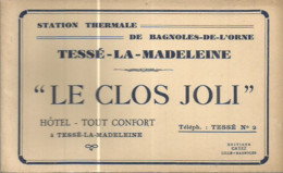 Carnet De CPA Carte Postale LE CLOS JOLI Tessé-la-madeleine  HOTEL TOUT CONFORT Bagnoles-de-L'orne - Photos