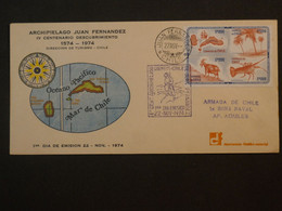 N 31  CHILE  BELLE  LETTRE  FDC 1974  JUAN FERNANDEZ + AFFRANCH. PLAISANT + - Cile