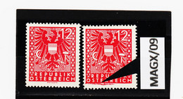 MAGX/09 ÖSTERREICH 1945 Michl 703 PLATTENFEHLER " FARBSTRICH STECHERZEICHEN "   ** Postfrisch - Abarten & Kuriositäten