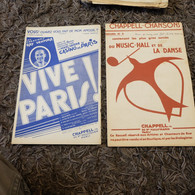 Lot 4 Partitions Musique - Vincent Scotto - Ray Ventura - Alibert - Suzy Doll - Vive Paris - Song Books