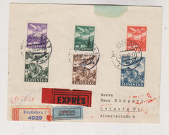 SLOVAKIA WW II  BRATISLAVA 1940  Registered Censored Airmail  Priority Cover To Germany - Briefe U. Dokumente