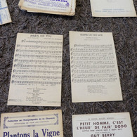 Lot 4 Partitions Musique -Pres De Toi Valse Tango De Lola Plantons La Vigne  Guy Berry - Song Books