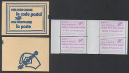 ERINNOPHILIE - CODE POSTAL / CARNET COMPLET FERME "67000 STRASBOURG" **  (ref 6962) - Blokken & Postzegelboekjes