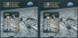 B8496 Hungary Space Apollo Program Moon Astronaut Perf+Imperf S/S MNH Only 4.000 Pairs - Ongebruikt