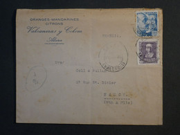 Z 20 ESPAGNE   BELLE  LETTRE CENSUREE RR 1947 ALCIRA A  NANCY FRANCIA ++ AFFRANCH. INTERESSANT++ - Republikanische Zensur