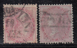 2 Diff., Combination Of 8as, No Watermark Series, 1855 (On Blue Paper)  & 1856, British India Used - 1854 Compagnia Inglese Delle Indie