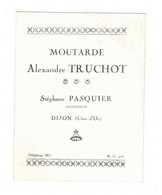 Livret Publicitaire Moutarde Alexandre Truchot Dijon Stéphane Pasquier Mostarda Mustard Dép. 21 - 10,5 Cm X 13,6 Cm TB.E - Publicités