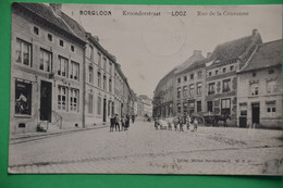 Borgloon 1913: Kroonderstraat - Looz : Rue D Ela Couronne Très Animée Avec Attelage - Borgloon