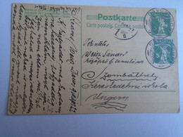 D191552    Upgraded Postal Stationery -  1910  Davos Dorf - Switzerland Suisse    Sent To Szombathely   Weisz  Sándor - Otros & Sin Clasificación