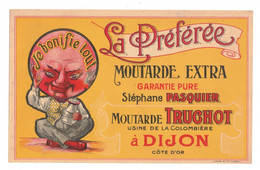 Papier Publicitaire La Préférée Moutarde Extra Truchot Dijon Stéphane Pasquier Mostarda Mustard Côte-D'Or Département 21 - Publicités