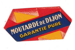 Etiquette Moutarde De Dijon Garantie Pure Mustard Mostarda マスタード Département 21 芥末 3,6 Cm X 7,6 Cm En Superbe.Etat - Otros & Sin Clasificación