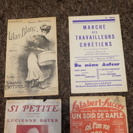 Lot 4 Partitions  LILAS-BLANC - LES IDYLLES DU PEUPLE - BOTREL Joseph Declercq Lucienne Boyer Pierre Bayle - Liederbücher